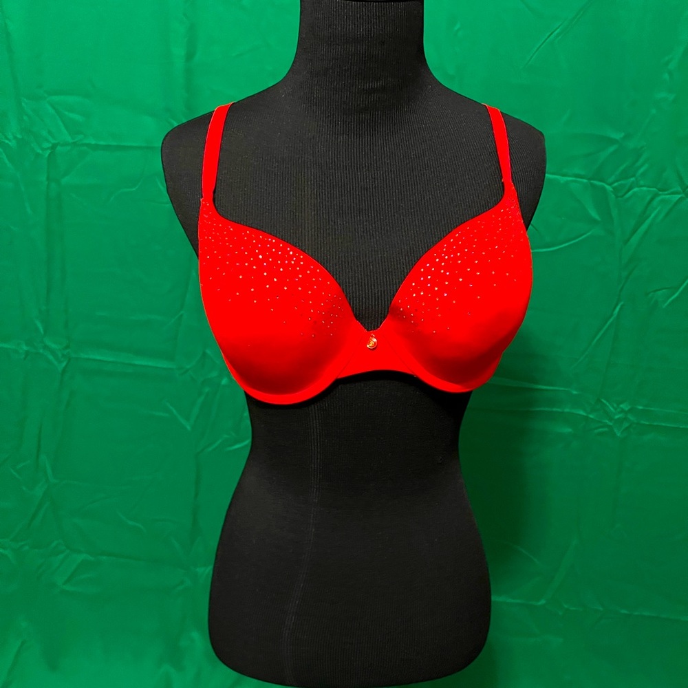 Beautiful & Sexy Victoria’s Secret Bra-Size 36C-Bright Red w/sequins Excel Cond